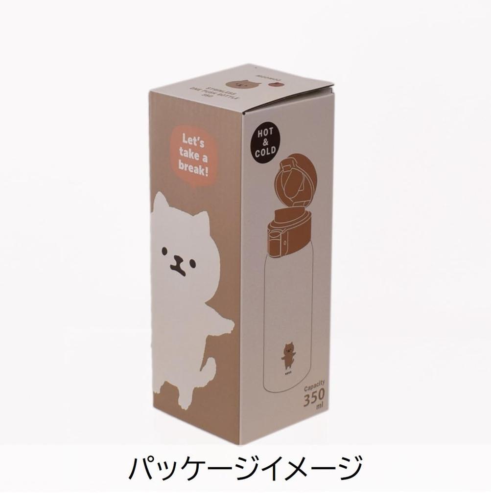 Sabu Muumuu Stainless Steel Milk Product 391101 One-Push Bottle, Cat, 350mL, Number
