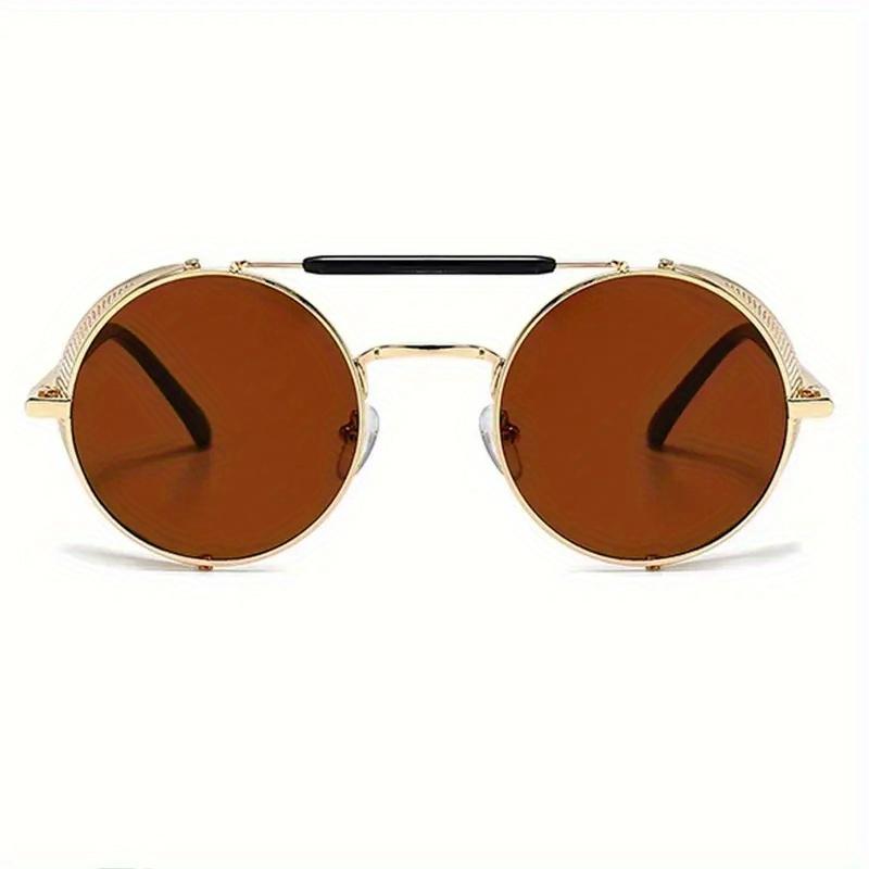 1 buc. Ochelari de soare rotunzi, steampunk, cu cadru metalic, moda retro bărbați, ochelari de soare rotunzi clasici, nuanțe de protecție, ochelari de soare