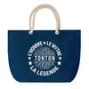 Blue Beach Bag with Rope Handle Uncle Man Myth Legend - Star Uncle Birthday Gift | Large Tote Bag &; Sport