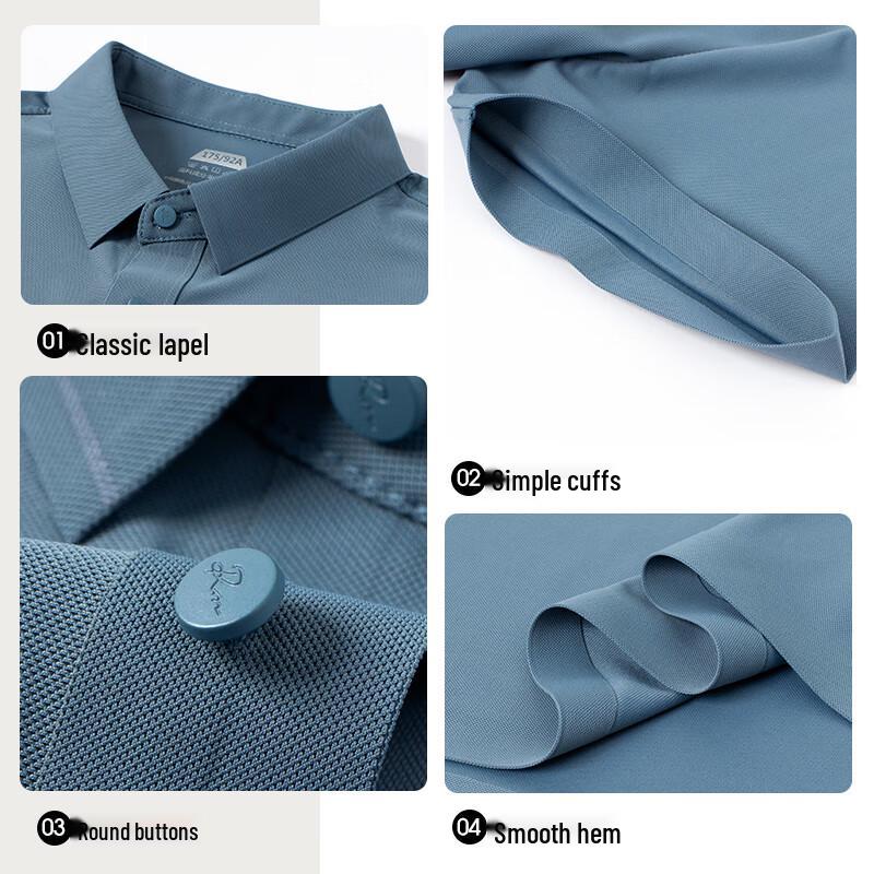 Shanshan Men's Ice-Feel Seamless Polo T-Shirt