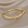 Elegant Twisted Irregular Gold Plated Copper Bangle for Women Sparkling Rhinestone Inlaid Spring Bracelet Holiday Jewelry Gift