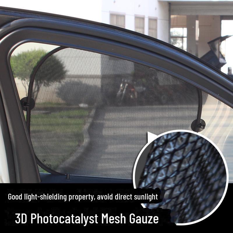Car Window Sunshade Set: 5-Piece Mesh with Suction Cups for Summer