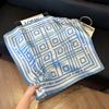 Fashion Black and White Printing Temperament Square Scarf Imitation Silk Korean Version Decorative Scarf Scarf Professional Decorative Shawl Silk Scar
