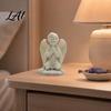 Praying Angel Ornament 3D Printed Kneeling Statue Matte White Cherub Sculpture for Home Decor Healing Figurine Office Desktop Shelf Decoration