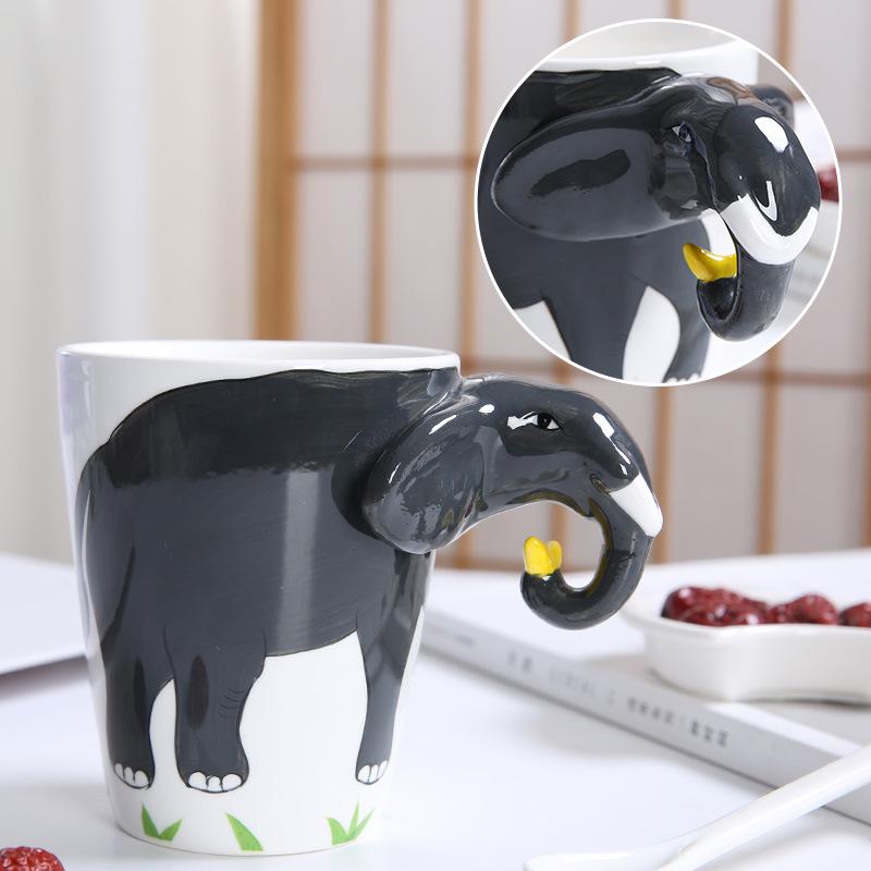 3D Zebra Handle Ceramic Coffee Cup - Unique Animal Gift Cup
