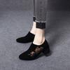 Women's Single Shoes Spring New Personalized Ethnic Style Retro Embroidered High Heels Sheepskin Deep Mouth Women's Shoes Fashion Shoes