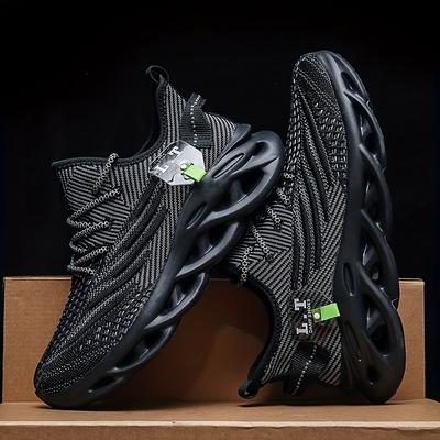Herren Stoßdämpfende Schuhe vom Blade-Typ, Atmungsaktive Schnürschuhe Rutschfest zum Joggen Walking