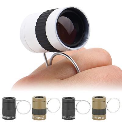 Mini telescopio de tubo único con hebilla para dedo y protección ocular HD de 2,5 x 17,5 mm