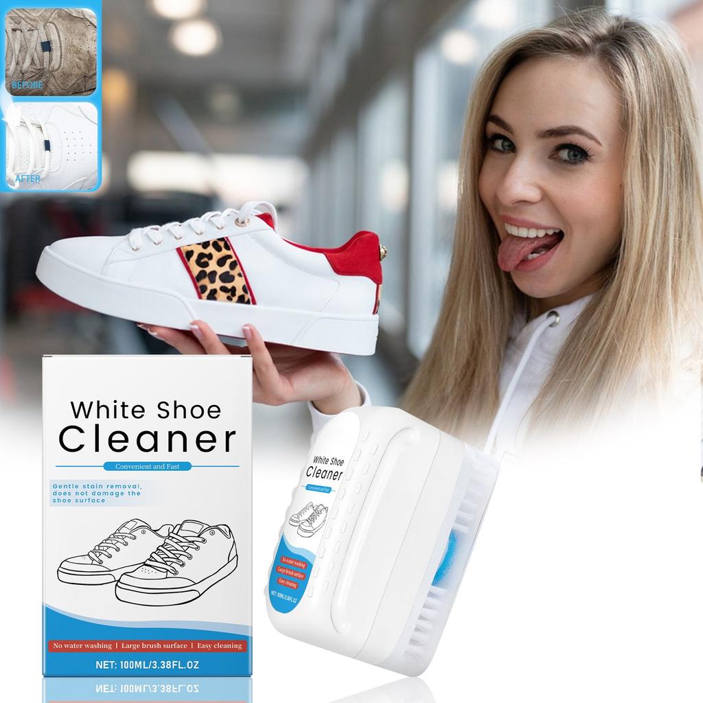 Shoeshine Brush Multi Functional Cleaner Shoeshine Decontamination Portable Suitable For All Shoes Without Damaging Shoes, 100ML