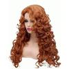 Long Auburn Wigs for Women Synthetic Curly Wig with Free Side Bangs Long Curly Wig for White Woman Drag Queen Costume Cosplay