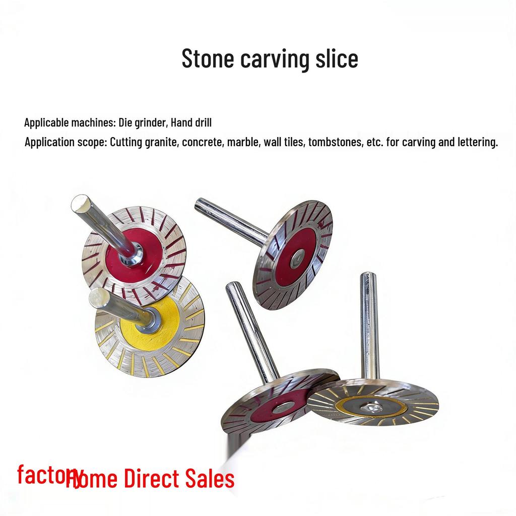 Stone Carving Disc 4 cm with Handle - Wavy Pattern Engraving & Polishing for Electric Grinder