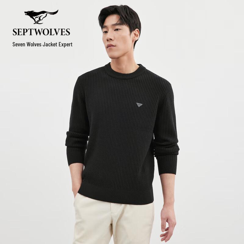

Septwolves Men s Round Neck Jacquard Sweater L