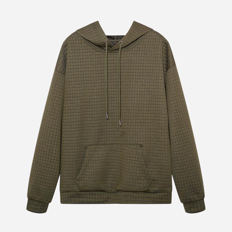 2023 Autumn/Winter Women's Waffle Knit Crew Neck Long Sleeve Solid Color Sweatshirt.