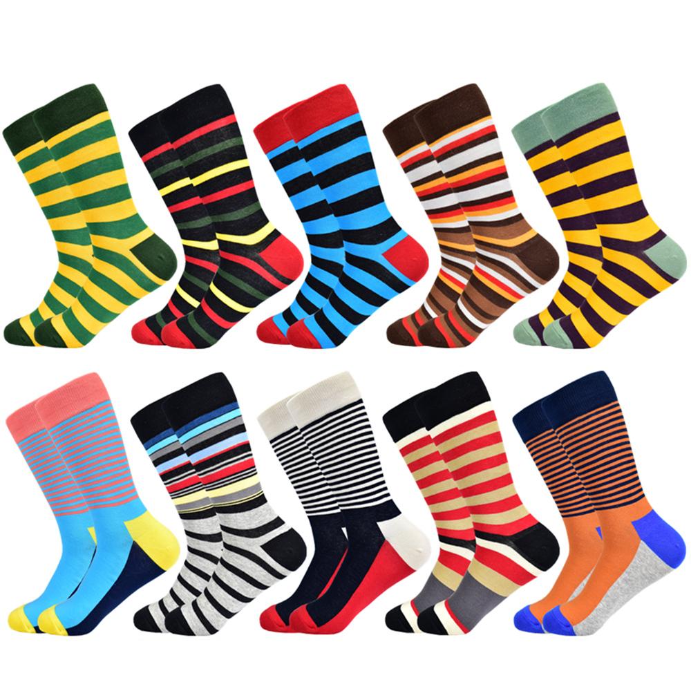 Classic  Men Socks Casual Gentleman High Quality Color Puzzle happy Socks Business Party Dress Cotton Socks for Men