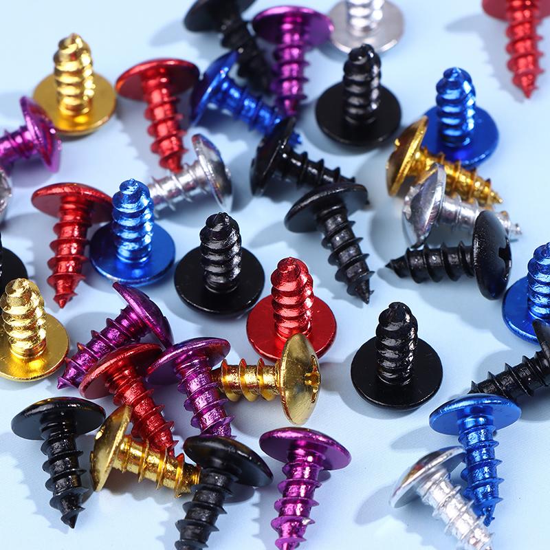 30Pcs/Pack M5*12Mm Universal Aluminum Alloy Motorcycle Cross Head Self Tapping Bolts Screws Nut Round Head Thread Diameter