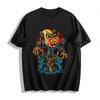 Halloween Pumpkin Scarecrow Crow Tombstone Print Casual Top Pure Cotton T-shirt