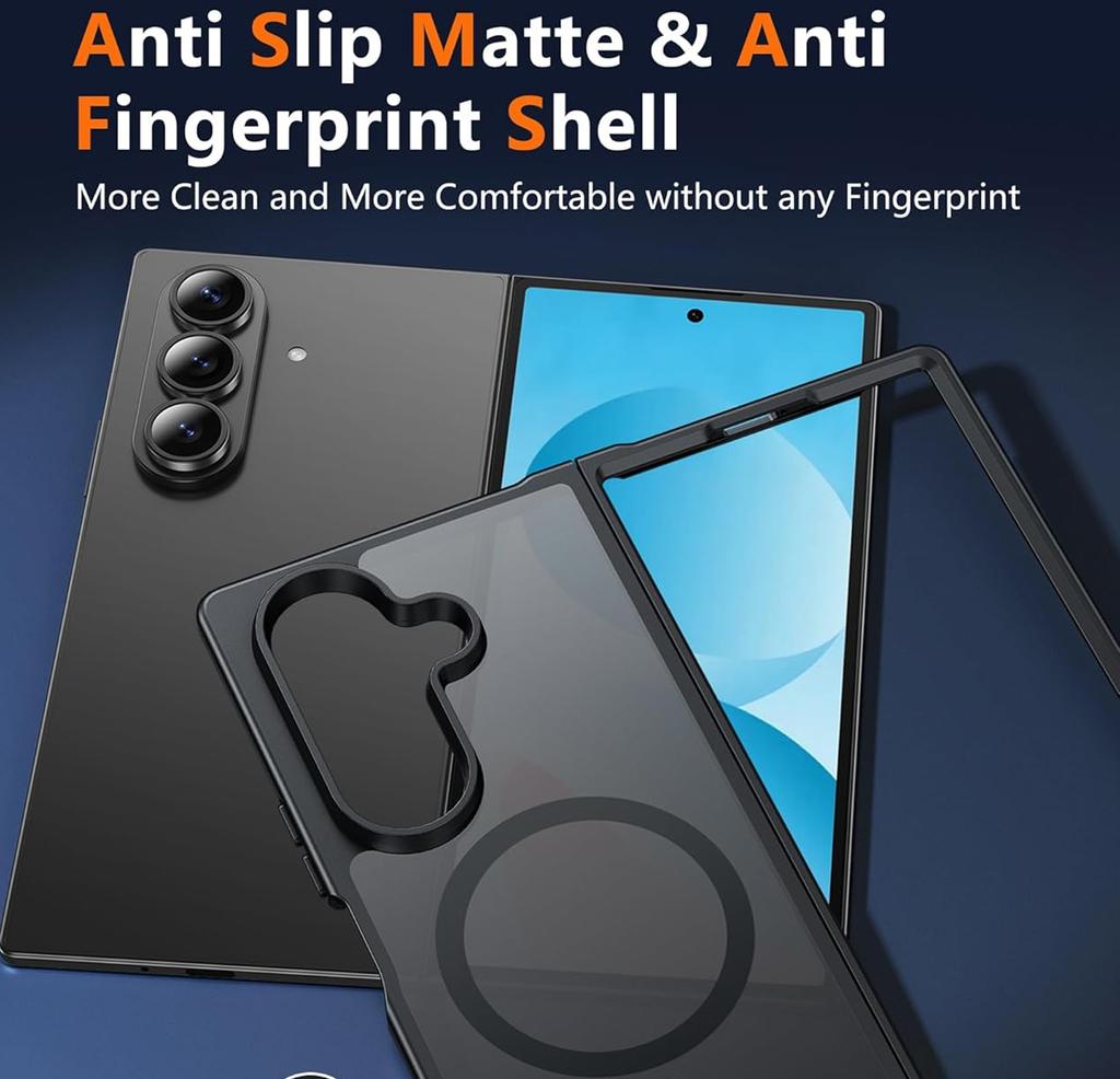 UYUXIO Wireless Charging Magnetic Case for Samsung Galaxy Z Fold 7 Full Cover Mobile Phone Cases with Magnet for Z Fold7