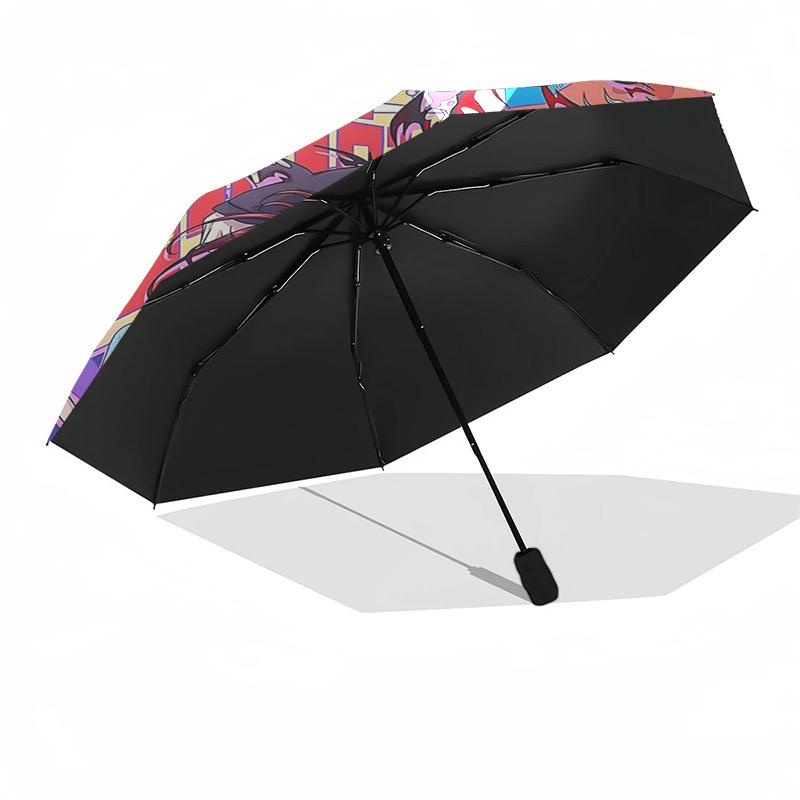 1pc Outdoor Umbrella with Demon Slayer Characters, Automatic Opening/Closing, Portable 3-Fold Design, 8-Rib Iron Frame - Perfect Gift for Fans, T