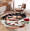 Betty Boop Pattern Round Rug, Indoor/Outdoor Mat, for Picnic, Gameroom, Bedroom, Office, Living Room, Home Decor Carpet, Birthday Gift