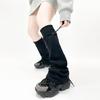 Harajuku Leg Covers with Adjustable Drawstring Punk Grunge Baggy Footless Socks Leg Warmers Gaiters Streetwear for Women
