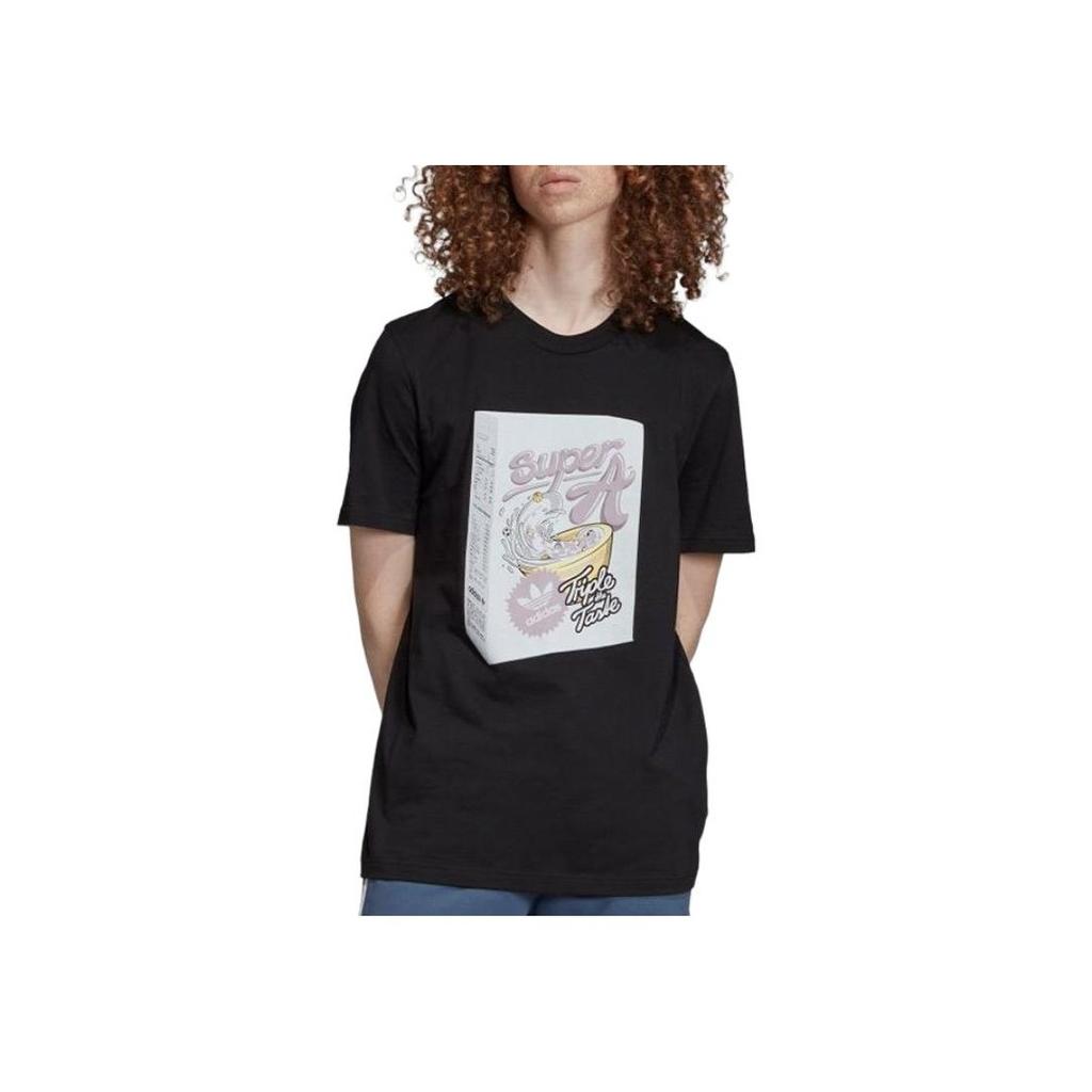adidas Originals Bodega Super A Print Crew Neck Short Sleeve T-Shirt Men Tops Black ED7058
