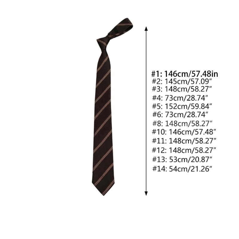 Lazy Tie Hand-tied Neckties Japanese Style Striped Collar Tie for School Shirt