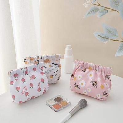 Bolsa de almacenamiento portátil con cierre automático para guardar cosméticos, monedas, auriculares, tarjetas, lápices labiales, organizador de viaje para joyas