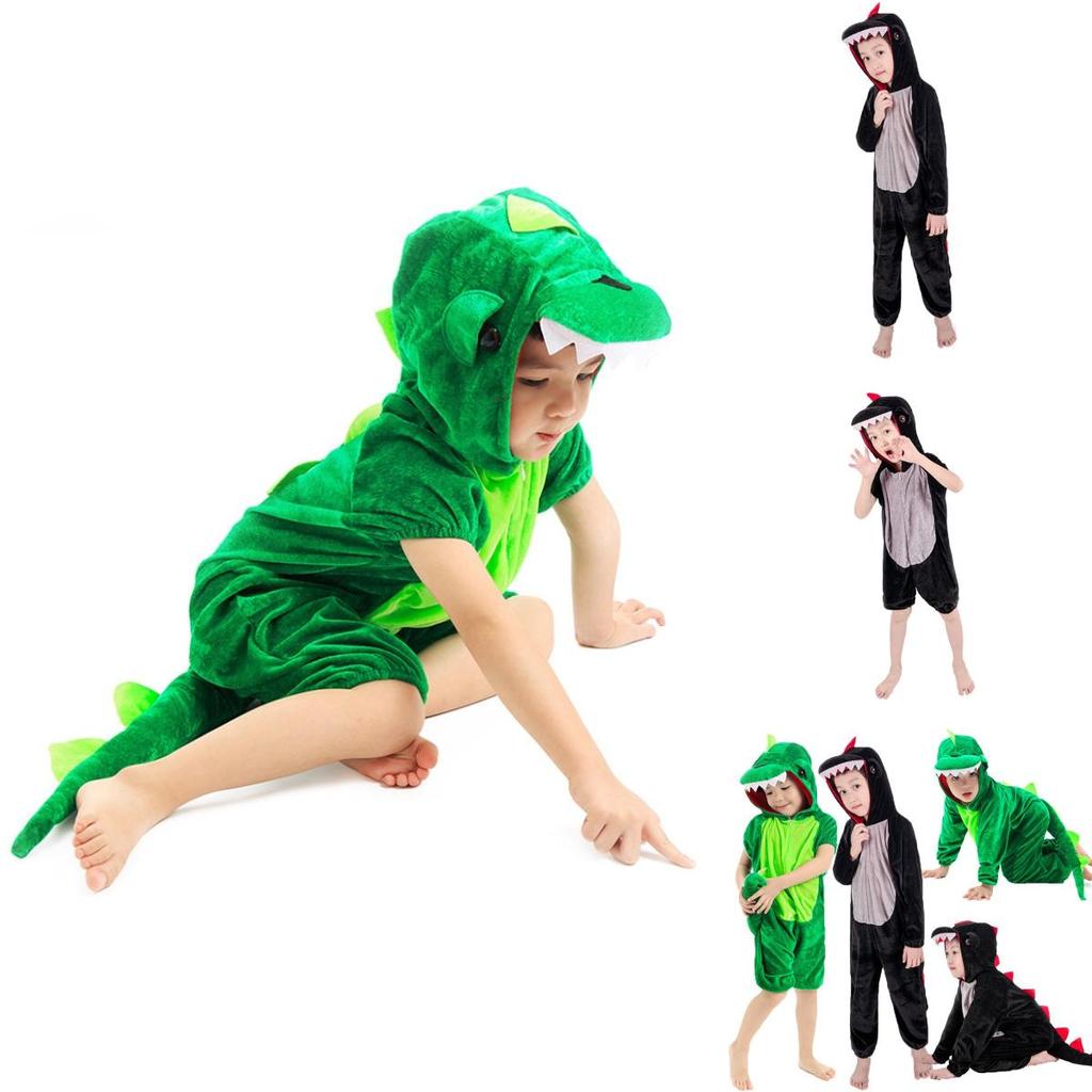 Adorable Halloween Childs Dinosaur Costume Crocodile Jumpsuit For Fancy Dress Parties