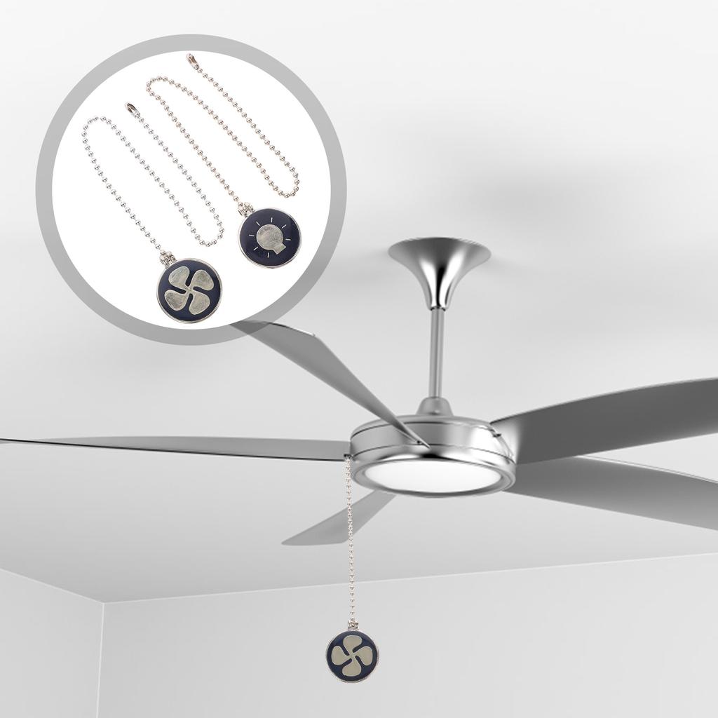 2pcs Ceiling Fan Pull Extension Metal Lamp Pull Chain Pendant For Light Switch Decorative Fan Chain Extender Hanging Cord