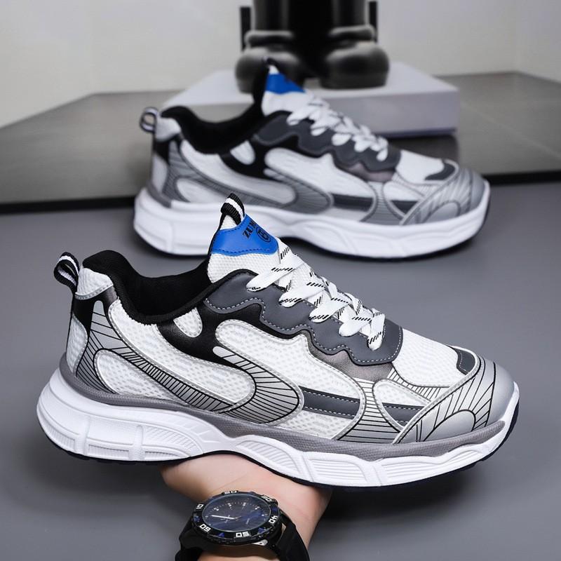 

Foreign trade men s shoes men s casual shoes spring and autumn low-top breathable mesh sports shoes fashionable versatile dad shoes 44
