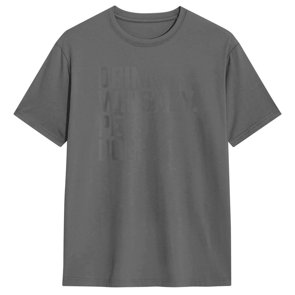 Drink Whiskey Pet Dogs Funny TShirt Unisex Vintage T Shirts Summer ONeck Trendy Cool Tee Shirt Print Oversized Clothes
