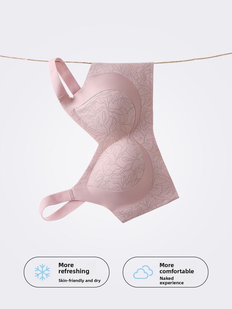 Plus Size Crescent Lifting Soft Support Bra, Ultra-Thin Shell Cup Anti-Gravity Anti-Sagging Side Support Wireless Seamless Women's Lingerie