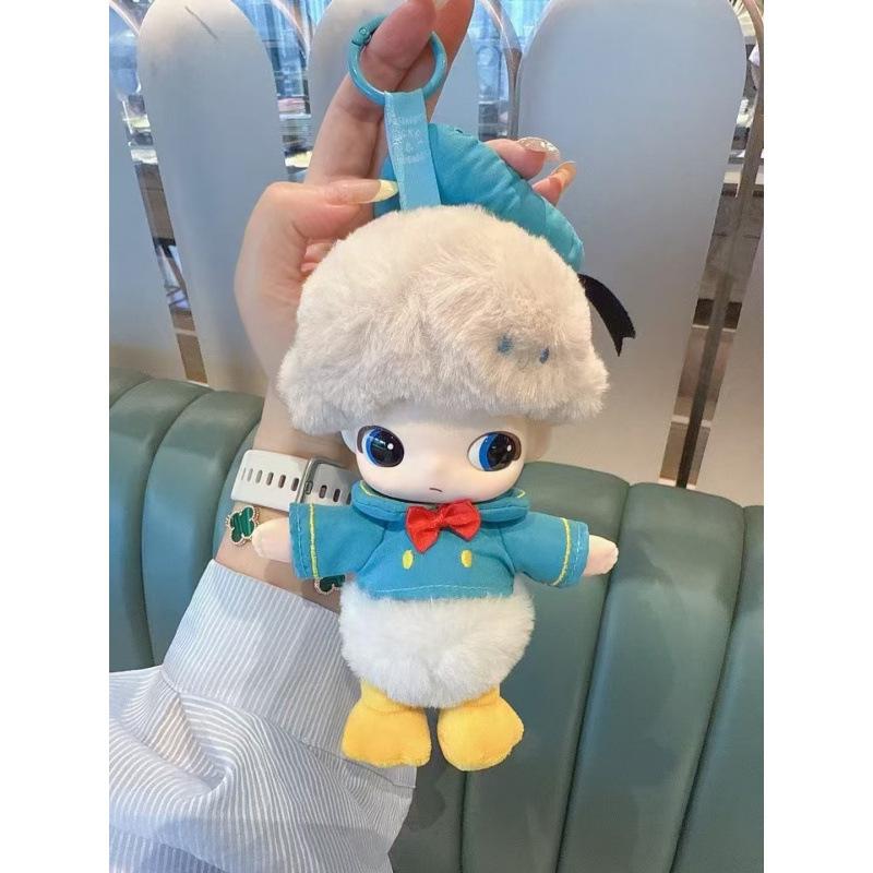 Car plush ornament LABUBU DIMOO WORLD Series Vinyl Face Original Blind Box Toys Action Anime Figure Doll  Christmas Gift  Air outlet ornament