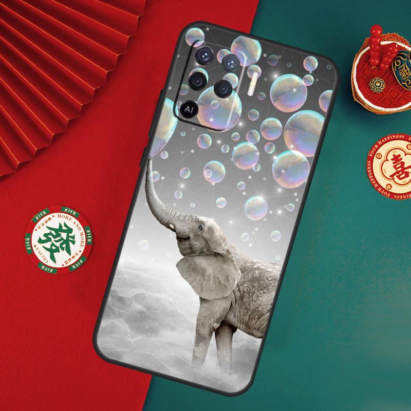 Cute Elephant Cartoon Case For Oppo A80 A40 A60 A6 A5 Pro A15 A16 A17 A57 A94 A74 A54 A76 A96 A18 A38 A58 A78 A98