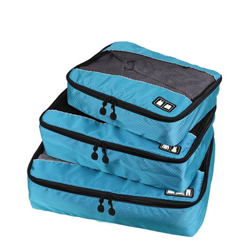 3 Pièces/Ensemble Cubes de Rangement pour Vêtements Sac de Voyage pour Chemises Pantalons Sacs à Vêtements Organisateurs de Bagages Trousse de Toilette