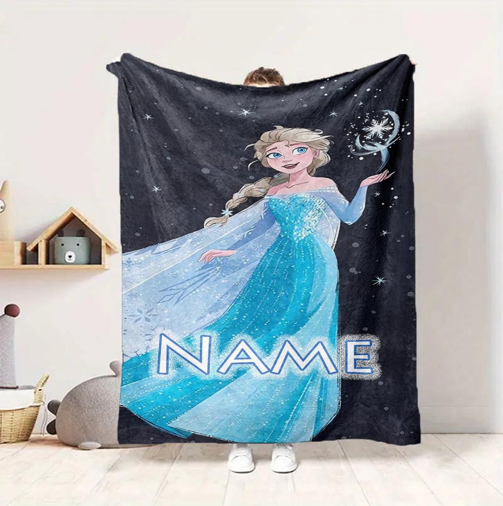 Custom Name Princesses' Garden Flannel Blanket Throw Blanket Soft Warm Sofa Bed Decor Unique Gift