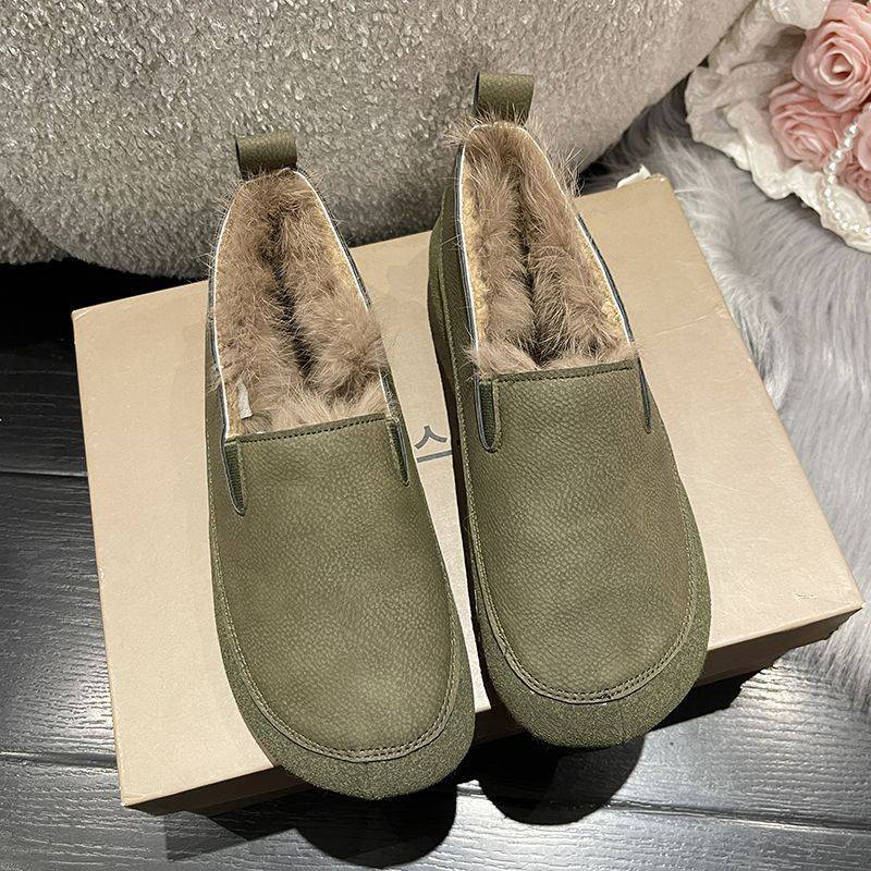 Fashion Fashionable and Warm Women's Shoes 2024 Soft Sole Temperament Winter Plush and Warm Women's Shoes Versatile and Comfortable Traf
