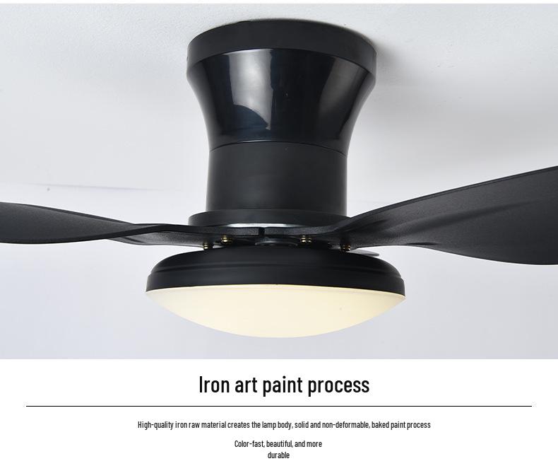 Nordic Style High-Wind Straight-Blade Ceiling Fan Light for Bedroom