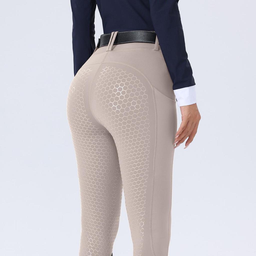Damen Reithose mit hohem Bund, Silikonvollbesatz, rutschfest, abriebfest, elastischer Passform und Taschen.