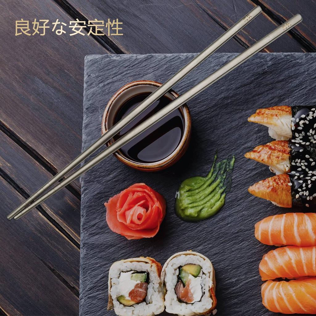 Carimee Titanium Chopsticks Hollow Ideal for and Business with Storage Suitable for and One - Non-slip, Unpainted, Structure, Lightweight, Durable,