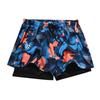 Junwen Men's Loose-Fit Double-Layer Printed Swim Trunks