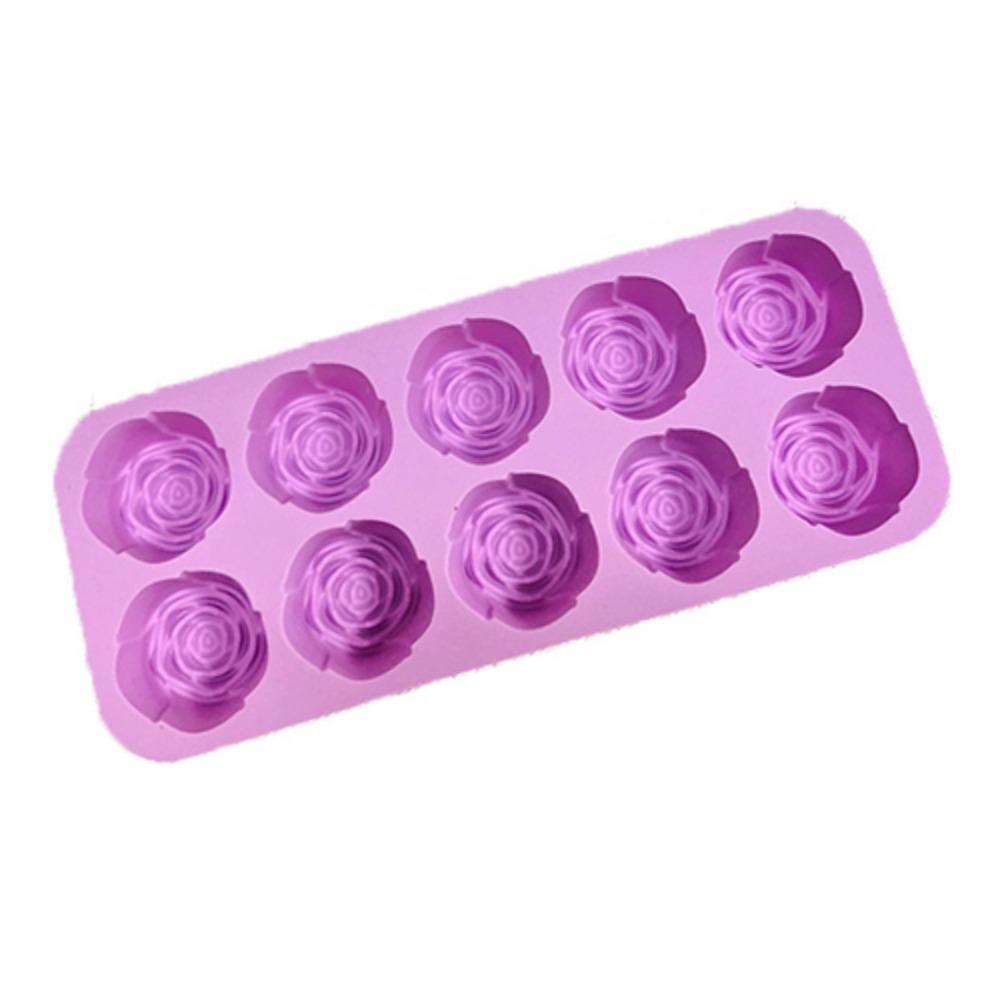 

Nonstick Chocolate Mold 10-Cavity Baking Cake Molds High-quality Rose Silicone Mold Pastry Making