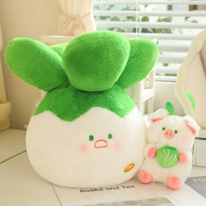 33/35/50cm Cabbage Pig Cute Anime Plush Toy Fluffy Stuffed Pig Hiding In The Plant Vegetable Soft Doll Kawaii Pillow Gift