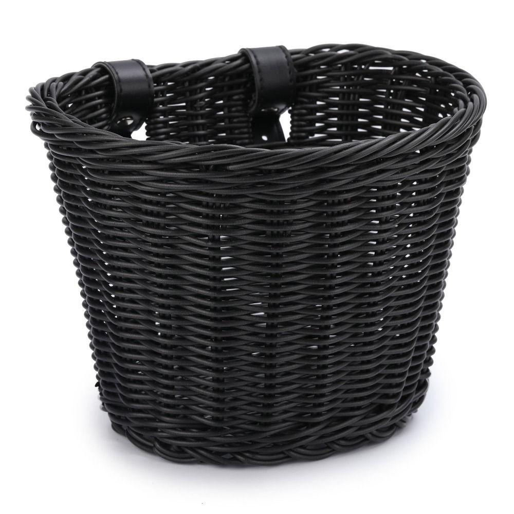 Woven Handmade Toddler Tiny Tricycle Baskets Waterproof Storage Front Handlebar Basket  Girls