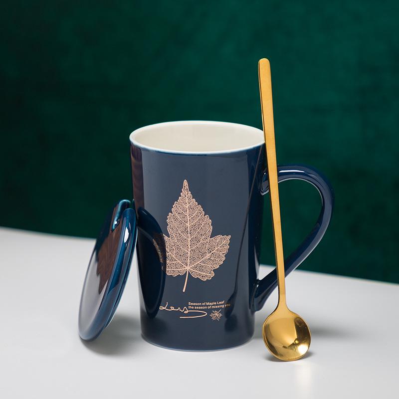Ceramic Coffee & Tea Set with Lid, Spoon, Infuser, and Strainer - Gift Box Included