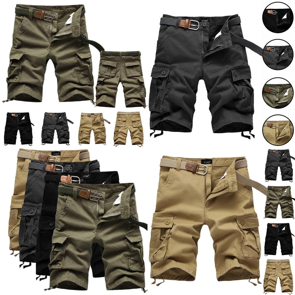 Durable Men's Combat Military Camo Cargo Shorts With Multiple Pockets For Summer