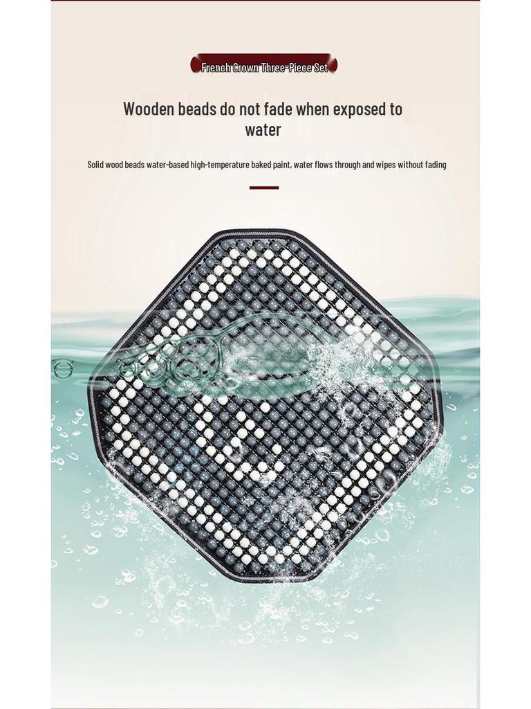 Sommer Bilseteputesett - Pustende, Ventilert, Design med treperler, 3 deler for komfortabel kjøring