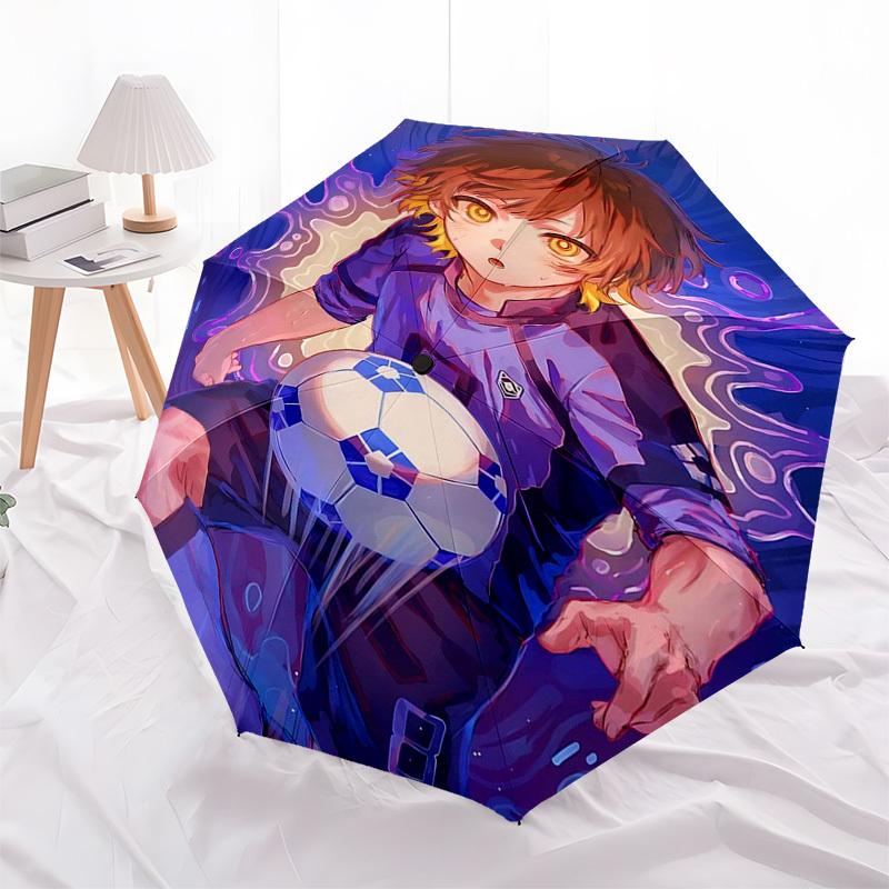 

1pc Soccer Ball Sports Umbrella - Automatic Opening/Closing, Portable 3-Fold Design, 8-Rib Iron Frame, Outdoor, Ideal Gift for Fans, Travelers, Daily