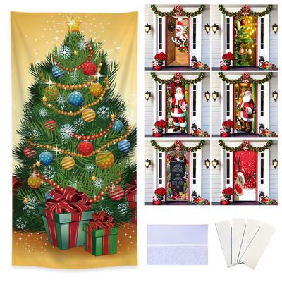Home Decor Holiday Door Cover Easy Installation Door Hanging Banners For Wall Window Decoration