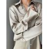KAEEELY Night Luster: Long Sleeve Heavyweight Japanese Triacetate Satin Shirt